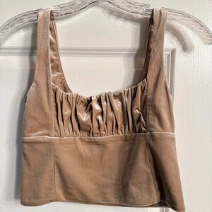 Crushed Velvet Blush Rose Bustier Top Size M